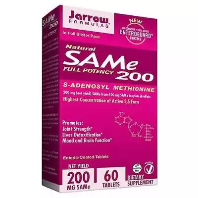 Jarrow Formulas SAM-e, 200 mg, 60 tablet Zdrowie i uroda > Opieka zdrowotna > Zdrowy tryb życia i dieta > Witaminy i suplementy diety