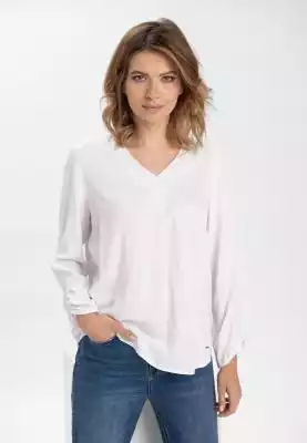 Biała koszulowa bluzka damska K-LILA Podobne : NADIA Bluzka koszulowa z zakładką - czarna - 979916