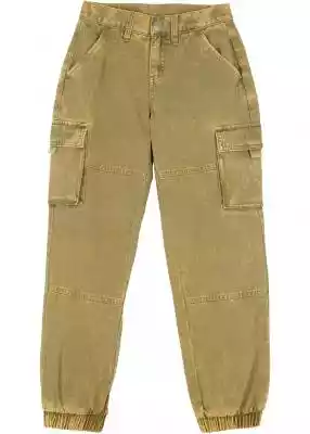 Spodnie dziewczęce bojówki twillowe Podobne : Granatowe dziewczęce spodnie dresowe z błyszczącym lampasem N-JOY JUNIOR - 26666