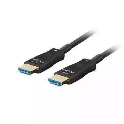 KABEL HDMI M/M V2.1 20M 8K CZARNY OPTYCZNY AOC LANBERG Kable optyczne HDMI pozwalają na bezstratne przesyłanie sygnału audio-wideo na ogromne odległości. Dzięki wykorzystaniu włókna światłowodowego w roli przewodnika są one wyjątkowo cienkie co ułatwia prowadzenie kabla,  dodatkowo zapewni