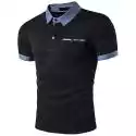 Mssugar Mężczyźni z krótkim rękawem Kontrastowa koszula kołnierzykowa Letnia casualowa koszulka polo Slim Fit Tee Top Czarny S