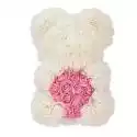 Mssugar 25cm Rose Bear With Heart Sztuczne kwiaty Rose Bear Dla kobiet Ślub Walentynkowy