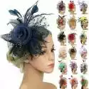 Mssugar Feather Hair Fascinator Alice Headband Clip Ladies Wedding Royal Ascot Races Fioletowy