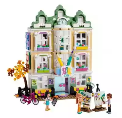 LEGO Friends Szkoła artystyczna Emmy 41711 Zainspiruj dzieci do kreatywnej zabawy zestawem Szkoła artystyczna Emmy (41711). To wspaniały prezent dla dzieci w wieku od 8 lat. W środku pięknego budynku znajdują się trzy piętra pełne kreatywnych artystycznych zabawek,  gdzie chłopcy i dz