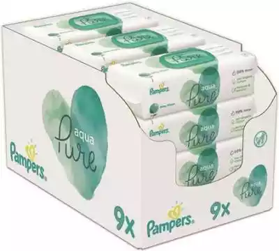 Pampers Aqua Pure Chusteczki nawilżane 9 Kosmetyki dla dzieci i niemowląt