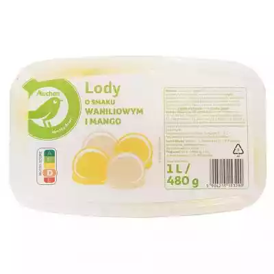 Auchan - Lody o smaku waniliowym i mango Podobne : Auchan - Lody śmietankowe w waflu - 237596