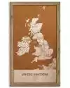 Drewniany obraz państwa- Wielka Brytania w dębowej ramie 50x30cm Dąb, Orzech, Heban