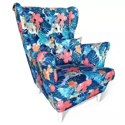 Fotel w kwiaty USZAK 7 z podnóżkiem Podobne : Fotel do salonu Uszak 1 / Mozaika 3 - 83737