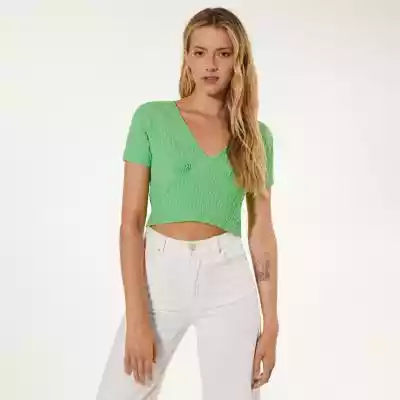Sinsay - Crop top - Zielony Collection > all > t-shirts