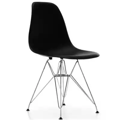 Model EM-01 Kolor Czarne siedzisko,  nogi metalowe chromowane Wymiary Według rysunku poniżej Wykonanie - Wysokiej jakości tworzywo odporne na wytarcia i zabrudzenia - Wytrzymałe metalowe nogi- Krzesło nowe fabrycznie zapakowana bez uszkodzeń- Unikatowy design krzesła   Nowoczesne krzesło c
