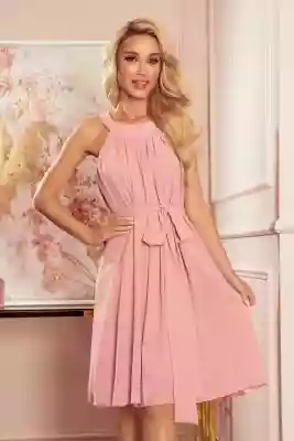 350-2 ALIZEE - szyfonowa sukienka z wiąz Podobne : Sukienka pudrowy róż brokatowa mini na ramiączkach rozkloszowana elegancka polska produkcja Lou - 23886