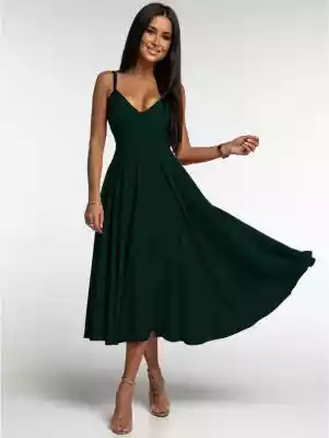Sukienka zielona elegancka zwiewna midi  Podobne : Marylin bluzka (czarny) - 126435