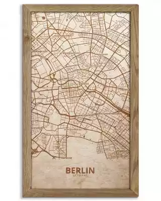 Drewniany obraz miasta - Berlin w dębowe