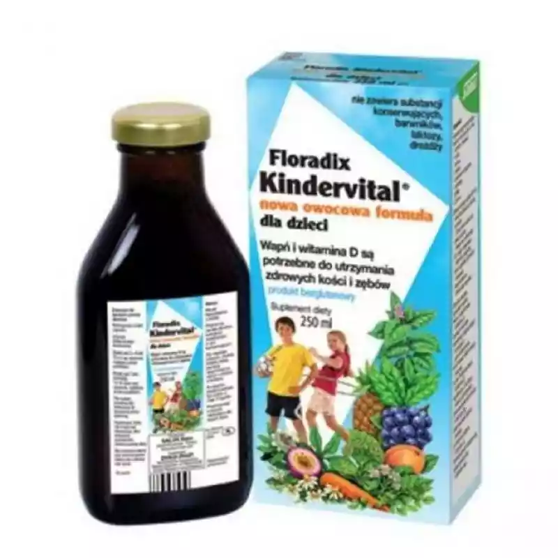﻿Floradix Kindervital Nowa Owocowa Formuła 250 ml - Salus Haus  ceny i opinie