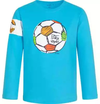 T-shirt z długim rękawem dla chłopca,  z piłką i opaską kapitana,  niebieski,  9-13 lat