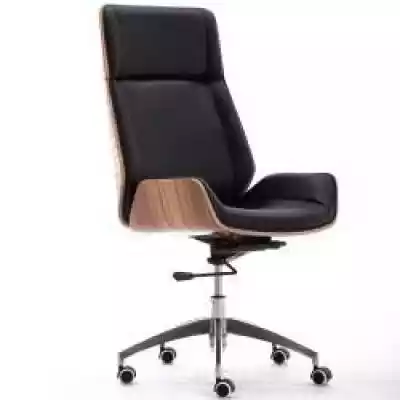 Fotel obrotowy Lux orzech/czarny Podobne : Fotel do biurka obrotowy niebieski FLAVO - 164047