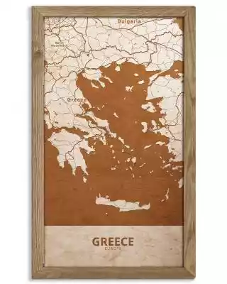Drewniany obraz państwa- Grecja w dębowe Podobne : Drewniany obraz państwa- Włochy w dębowej ramie 70x50cm Dąb, Orzech, Heban - 16623