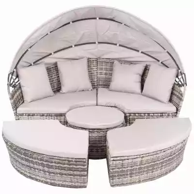 Duże łóżko ogrodowe z baldachimem Ø 1,8M