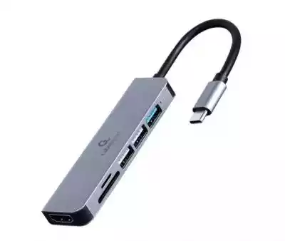 Gembird Adapter wieloportowy USB-C 6w1,  Podobne : Titanum Czytnik Kart SDHC/MicroSDHC TA101B (SDHC Pen Drive) - 212560