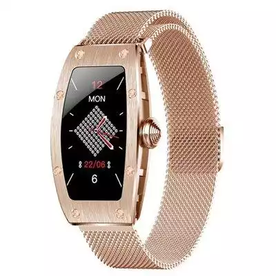 Smartwatch Kumi K18 różowe złoto zegarkiem