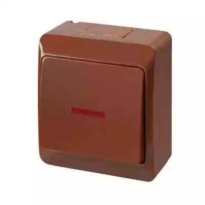 Łącznik jednobiegunowy Elektro-plast Nasielsk Hermes 0341-06 schodowy z podświetleniem brązowy
