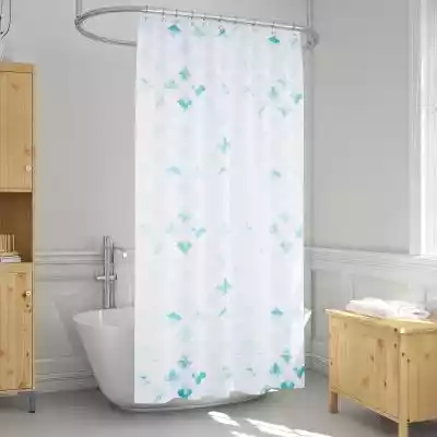 Zasłona prysznicowa Flowers zielony, 180 Tekstylia domowe > Tekstylia łazienkowe > Zasłony łazienkowe