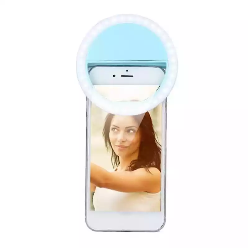 El Contente Selfie Ring Light Led Clip do telefonu komórkowego Przenośna latarka selfie Makeup Mirror Niebieski El Contente ceny i opinie