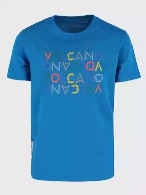 Niebieska koszulka chłopięca z krótkim r volcano