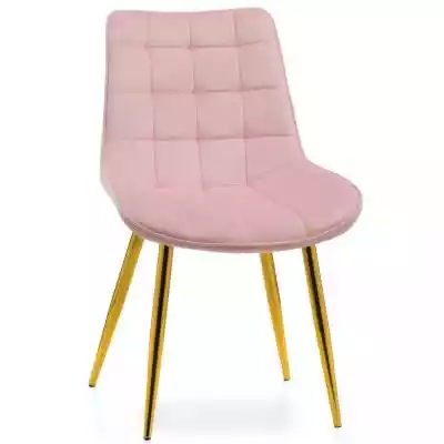 Krzesło różowe Glamour ART831C na złotyc