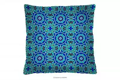 Niebieska poduszka we wzory 40x40 LUCENS Tekstylia > Tekstylia na łóżko > Poduszki
