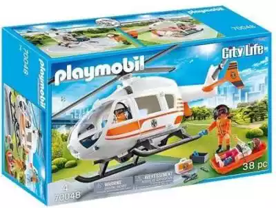 Playmobil 70048 City Life helikopter ratunkowy plus lądowisko. Za pomocą noszy ratunkowych można...