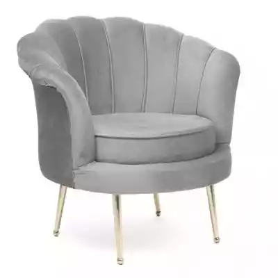 Fotel muszelka szary ELIF welur #25 Podobne : Fotel typu muszelka pudrowy róż CLAVI - 160247