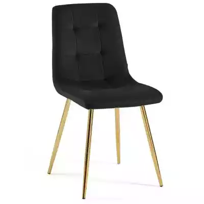 Krzesło czarne, złote nogi ZOFIA (DC-640