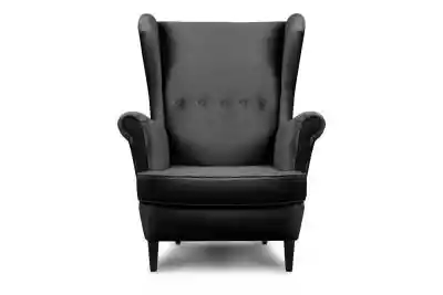 Welurowy fotel uszak szary LETO Podobne : Fotel obrotowy welurowy biały NOLO - 166712