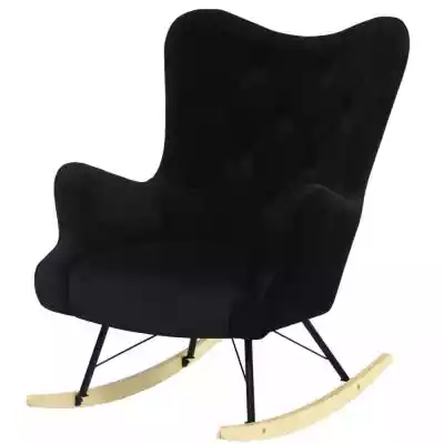 Fotel LIDO bujany czarny, welurowy, kolo Podobne : Fotel bujany CARREFOUR Drewniane krzesło bujane GD17344 - 841886