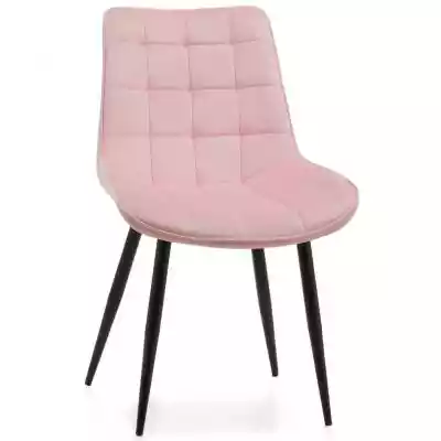 Krzesło różowe ART831C welur, czarne nog