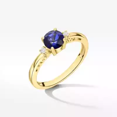 Pierścionek zaręczynowy z szafirem Podobne : Złoty pierścionek zaręczynowy Say Yes grawer r. 14 - 366647