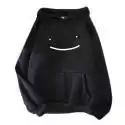 Mssugar Damska bluza z kapturem Smile Face Print Bluza z kapturem Sweter Casual Pullover Tops 1 czarny L