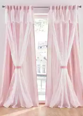 Romantyczna dekoracja okienna. Jeśli szukasz wyjątkowej dekoracji do Twoich okien - oto ona! Zasłona dwuwarstwowa,  spodnia strona z delikatnym połyskiem,  wierzchnia z delikatnej,  prześwitującej tkaniny,  ozdobnie upinana dołączonym pasem.