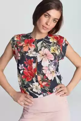 Bluzka z subtelnym pęknięciem bez rękawó Podobne : Zwiewna bluzka w kwiaty - 75005