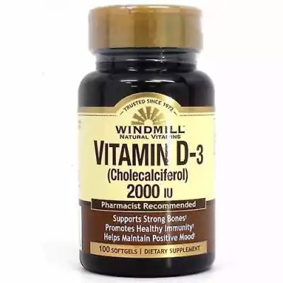 Windmill Health Vitamin D, 2000 IU 100 S Podobne : Windmill Health Vitamin B12 Hi Ener G Super, 30 tabletek (opakowanie 3) - 2784591