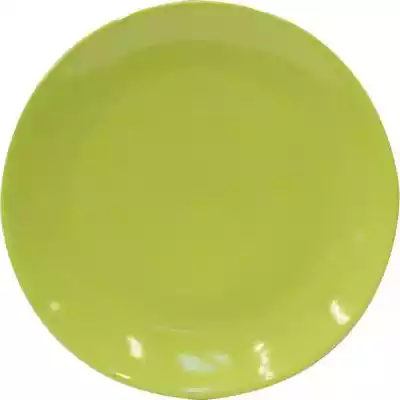 Okrągły talerz deserowy,  wykonany z ceramiki. Talerz w kolorze zielonym o średnicy 19 cm.