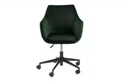 Fotel obrotowy welurowy butelkowa zieleń Meble tapicerowane > Krzesła > Krzesła obrotowe