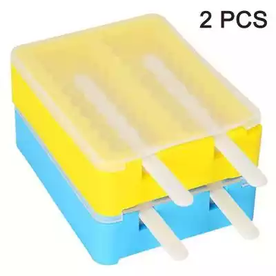 Opisy produktówKolor: żółty + niebieskiRozmiar zewnętrzny: 10, 6 * 13, 5 * 3, 6 cmRozmiar popsicles: 3 * 11, 4 cm1. ? Zrób pyszne popsicles swoje...