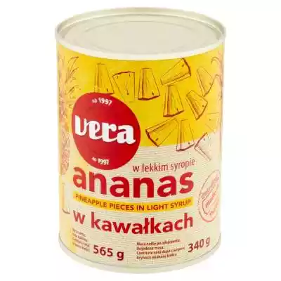 Vera Ananas w kawałkach w lekkim syropie Podobne : Vera Ananas w kawałkach w lekkim syropie 565 g - 864378