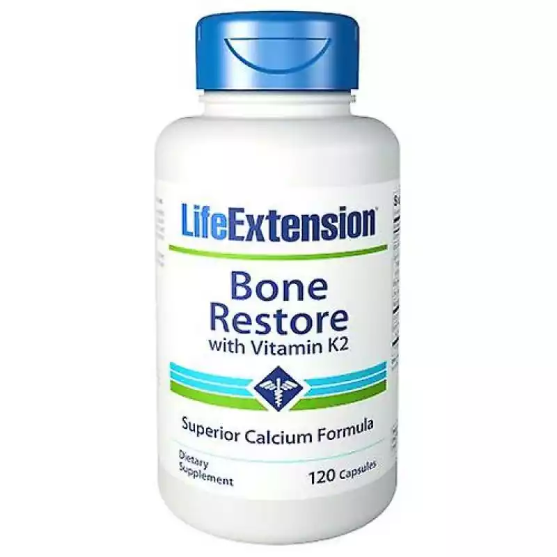 Life Extension Odnowienie życia Bone Restore z witaminą K2, 120 kapslami (opakowanie 4)  ceny i opinie