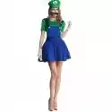 Super Mario Luigi Kostium cosplayowy Dorosły Dzieci Fantazyjny strój Clothing_j Luigi Zielone Kobiety L
