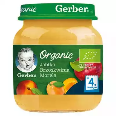Gerber Organic - Organic jabłko, brzoskw BIO, VEGE, BEZ GLUTENU I LAKTOZY/BIO spożywcze/Karmienie dziecka
