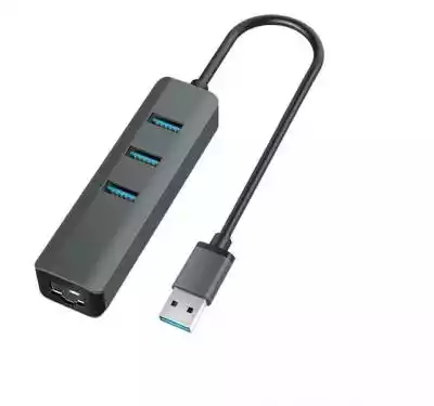 VAKOSS - HUB USB 3.0 3 porty i karta sieciowa RJ45