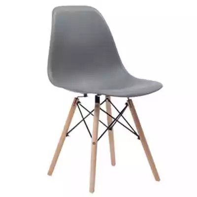 Model EM-01 Kolor szare siedzisko,  nogi w kolorze drewna Wymiary Według rysunku poniżej Wykonanie - Wysokiej jakości tworzywo odporne na wytarcia i zabrudzenia - Drewniane nogi- Krzesło nowe fabrycznie zapakowana bez uszkodzeńi- Unikatowy design krzesła      Kolor:Szary Materiał :Wytrzyma